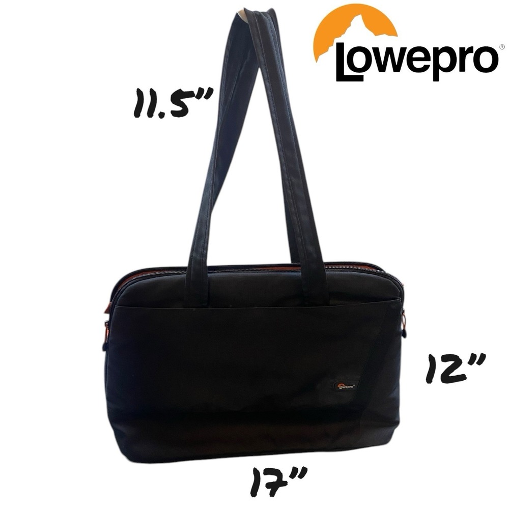 Lowepro‎ Tote Laptop Bag Case Nylon Blend 12x17 Black 3 Compartments Padded